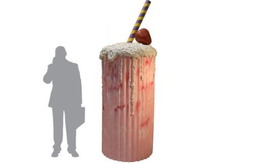 Statue; Strawberry Milkshake
