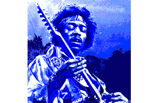 1960s lithograph Hendrix Blue