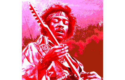 1960s lithograph Hendrix Red