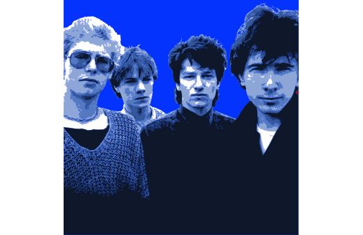 1980s lithograph U2 Blue
