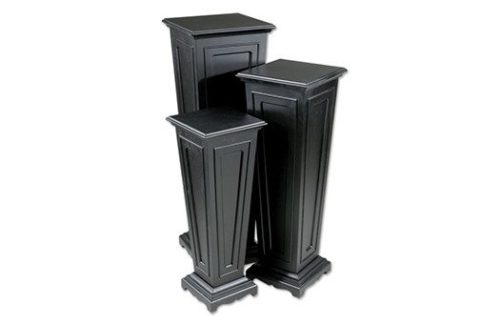 Art Nouveau Black Pedestals Set of 3