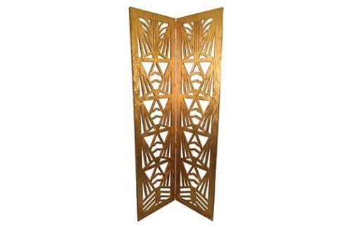 Gilded Art Deco Screen 2 Panels Gold