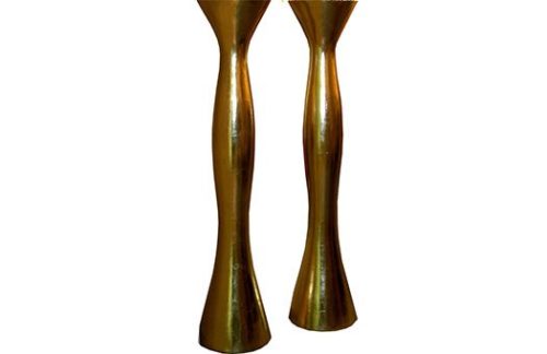 Centerpiece Rentals; Gold Hour Glass Urn