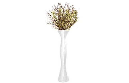White Hour Glass Urn with Forsythias (Silk)