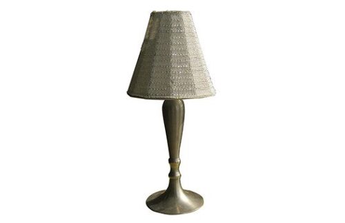 Nickel Candle Stem w/ Beaded Shade Centerpiece