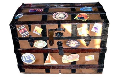 Vintage Steamer Trunk w/ Stickers