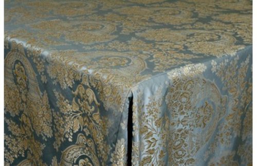 90" Square Damask, Arabella Blue