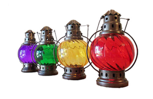 Onion Glass Color Lanterns, Red