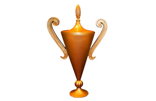 Centerpiece Rentals; Tall Giant Gold Urn