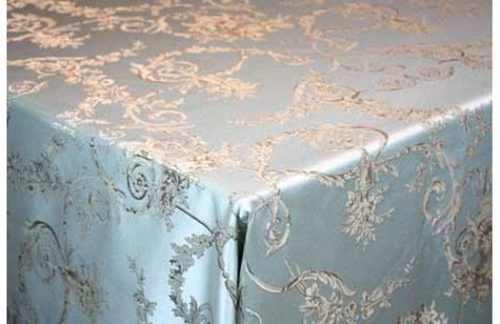 90" Square Damask, Ballard Blue