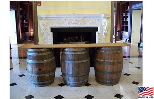 Barrel Bar, with Brushed Metal Counter Top, 8ft