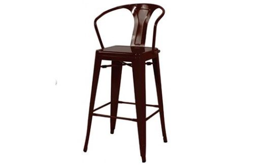 Metro Metal Barstool, Black w/ Back