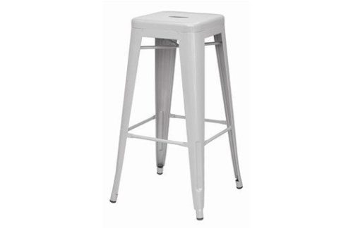 Metro Metal Barstool, White