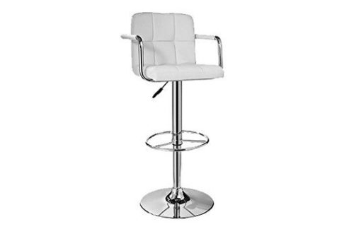 White Vinyl Tufted Barstool