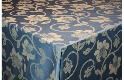 90" Square Damask, Blue Jin