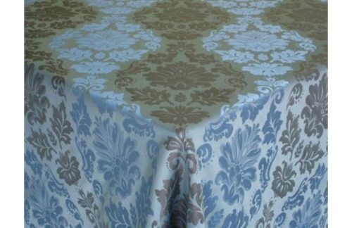 90" Square Damask, Blue Skinny Party