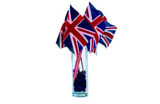 British Flag Centerpiece Vase