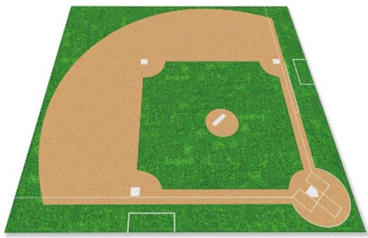 Carpet Baseball Field Rug Large