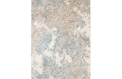 Oriental Rug, Drava, Jadeite (Taupe / Blue)