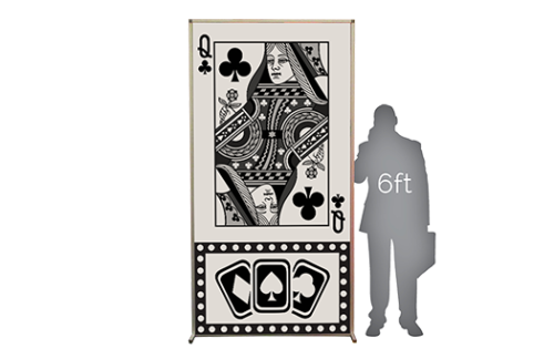 Lit Wall, Casino Playing Card, Queen of Clubs