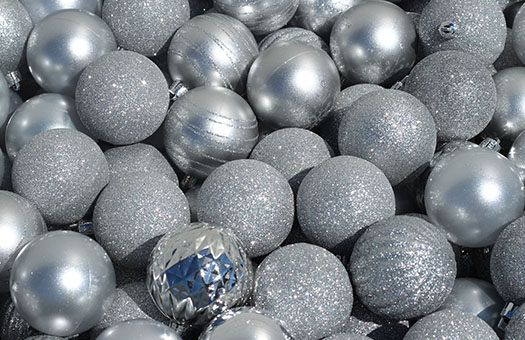 silver holiday balls christmas wedding ideas