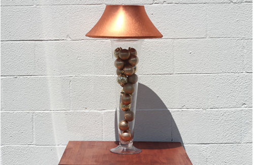 Trumpet Vase with Bronze Shade & Gold Ornaments