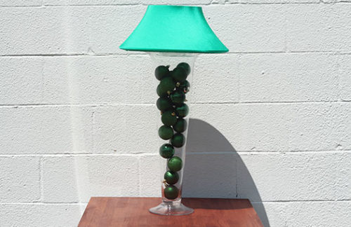 Trumpet Vase with Green Shade & Green Ornaments