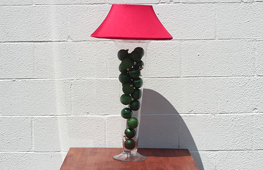 Centerpieces Trumpet Vaces Holiday Balls Green with Red Large