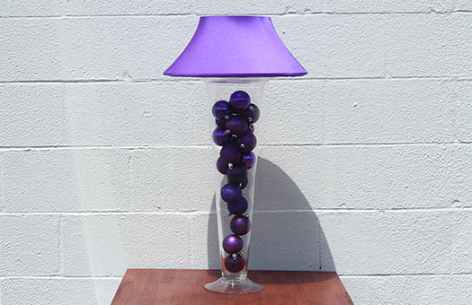 Centerpieces Trumpet Vaces Holiday Balls Purple with Purple Large