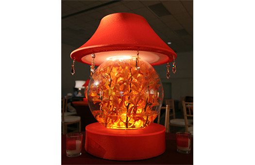 Centerpieces fish bowl with lamp light Large