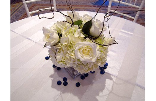 Centerpieces white floral square vase Large