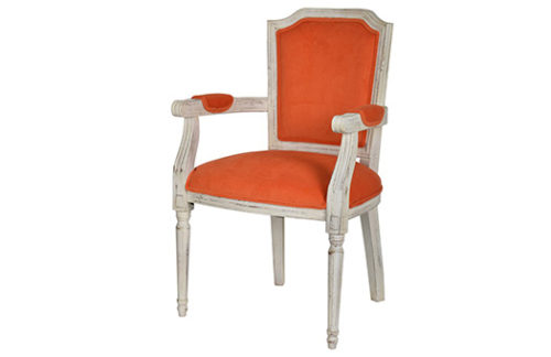 Arm Chair | Orange and White