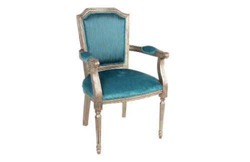 Arm Chair | Turquoise and Silver