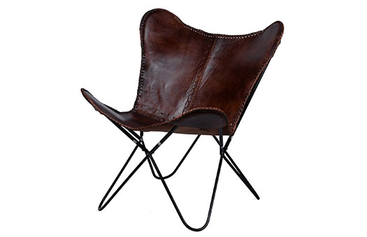 Chairs Leather Sling Chair Brown 10804 Large