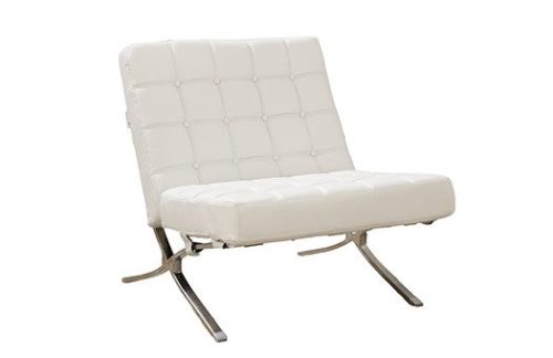 Barcelona White Lounge Chair | 2.7ft