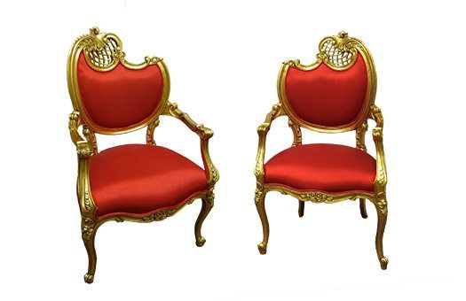 Chairs gilded red chairs pair Large