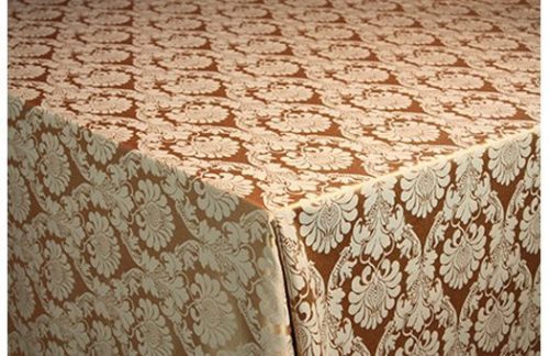 90" Square Damask, Chateau Gold Medallion