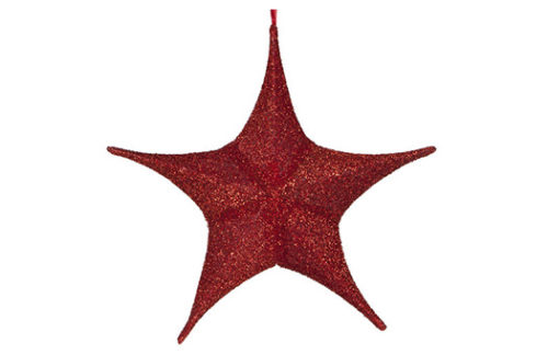 Glitter Star, 16", Red