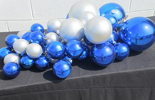 Christmas Blue Silver Ball Group Large