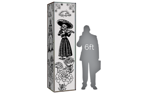 Lit Column, Skeleton Violin, Day of the Dead