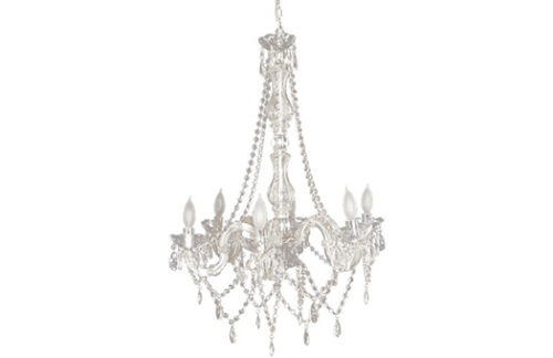 6 Light Chandelier, Crystal 20x30