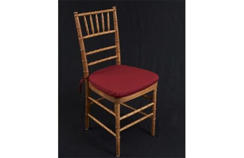 1.5" Burgundy Twill Chair Cushion w/ Ties