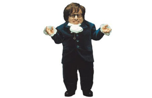 Mini Me as Austin Powers Cutout