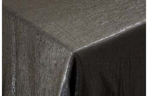 90" Square Crinkle, Silver Black