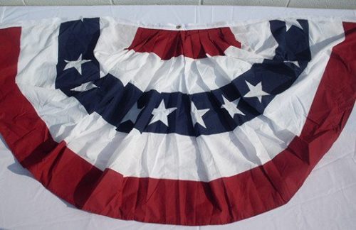 American Bunting, Pleated with Stars, 6' x 3'