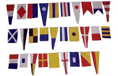 Nautical Signal Flags, 40ft String, 12"x18" Flags