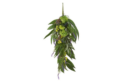 Mixed Perennial Herb Teardrop Swag, 27 inches