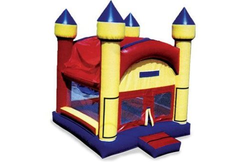 red, yellow. and blue bounce house