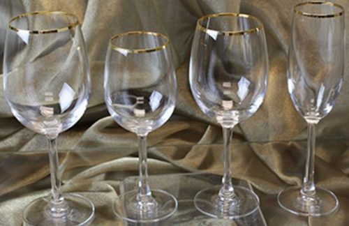 Gold Rim Reversa Champagne Glass