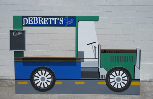 Vintage Food Truck Blue and Green